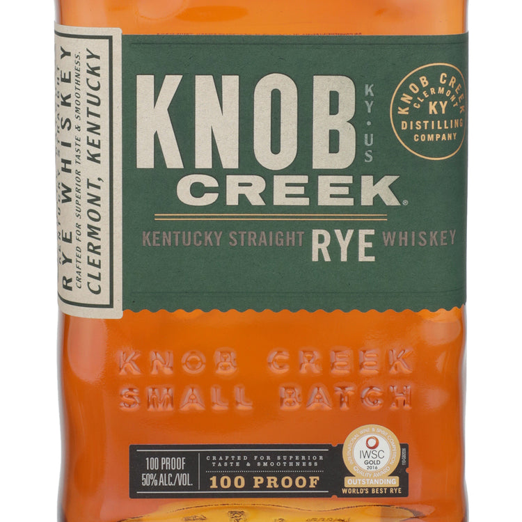 Knob Creek Straight Rye Whiskey Small Batch 7 Yr 100 - 1.0L - Front Label