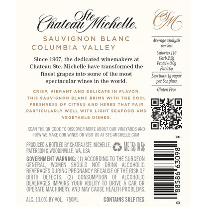 Chateau Ste. Michelle Sauvignon Blanc Columbia Valley - 750ML