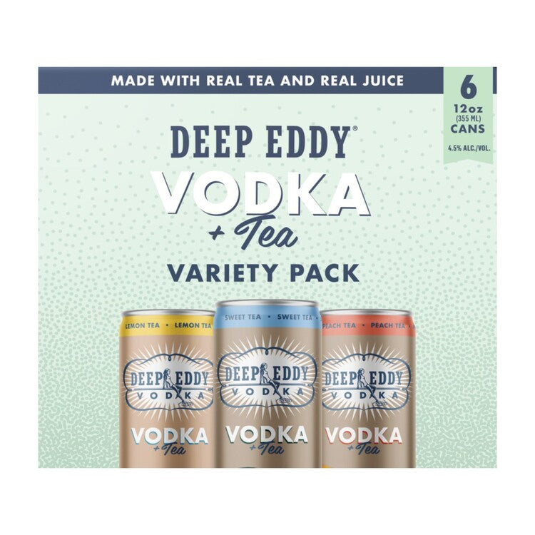 Deep Eddy Seltzer Flavored Vodka Combo 8 Each Peach, Sweet, Lemon Tea - 355ML