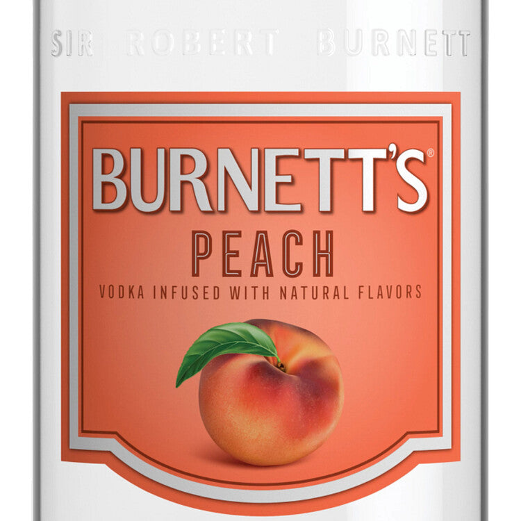 Burnett's Peach Flavored Vodka 60 - 750ML - Front Label