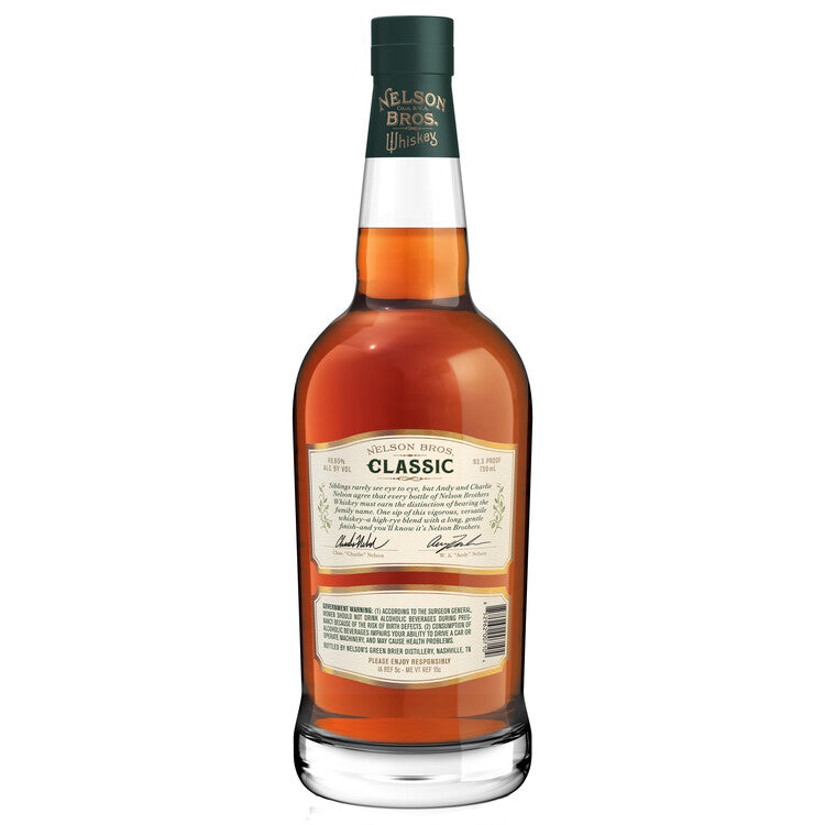 Nelson Bros Blended Bourbon Classic 93.3 - 750ML - Back