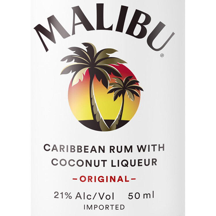 Malibu Coconut Flavored Rum Original 42 - 50ML - Front Label