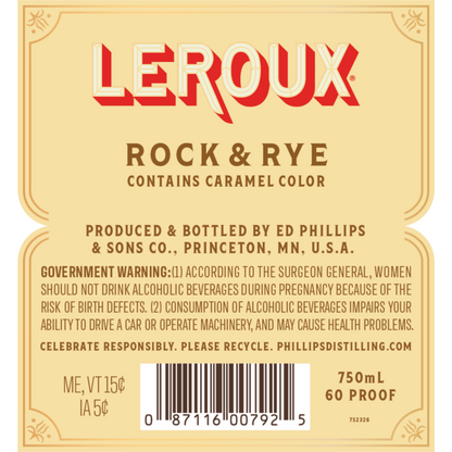 Leroux Rock & Rye 60 - 750ML