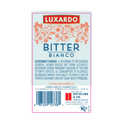 Luxardo Aperitif Bitter Bianco 60 - 750ML - Back Label
