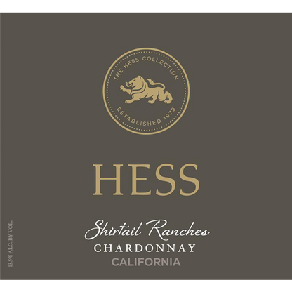 Hess Shirtail Ranches Chardonnay California - 5.16G - Front Label