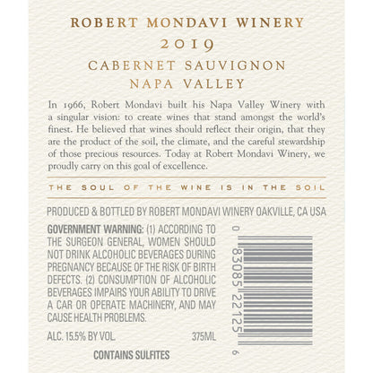 Robert Mondavi Winery Cabernet Sauvignon Napa Valley 2019 - 375ML