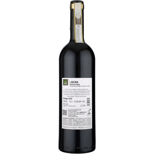 Bava Barbera D'Asti Libera 2023 - 750ML - Back
