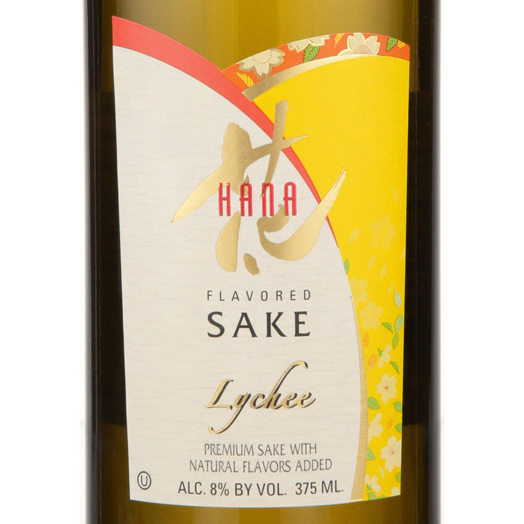 Hana Lychee Flavored Sake - 375ML - Front Label