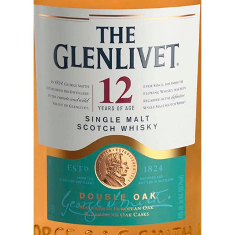 The Glenlivet Single Malt Scotch 12 Yr 80 No Carton - 1.75L - Front Label