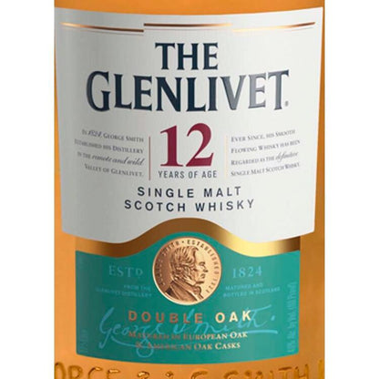 The Glenlivet Single Malt Scotch 12 Yr 80 No Carton - 1.75L - Front Label
