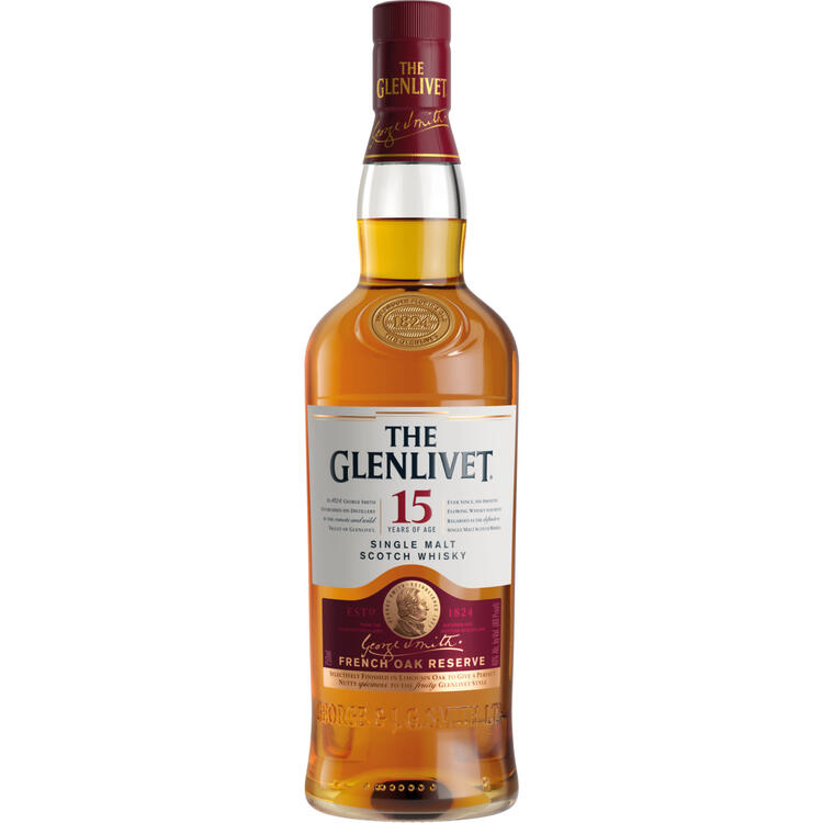 The Glenlivet Single Malt Scotch The French Oak Reserve 15 Yr 80 With - 750ML - Front