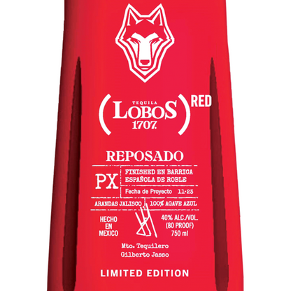 Lobos 1707 Tequila Reposado Red 80 - 750ML - Front Label