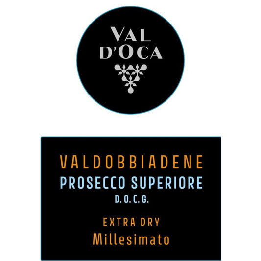 Val D'Oca Valdobbiadene Prosecco Superiore Extra Dry Millesimato - 750ML - Front Label