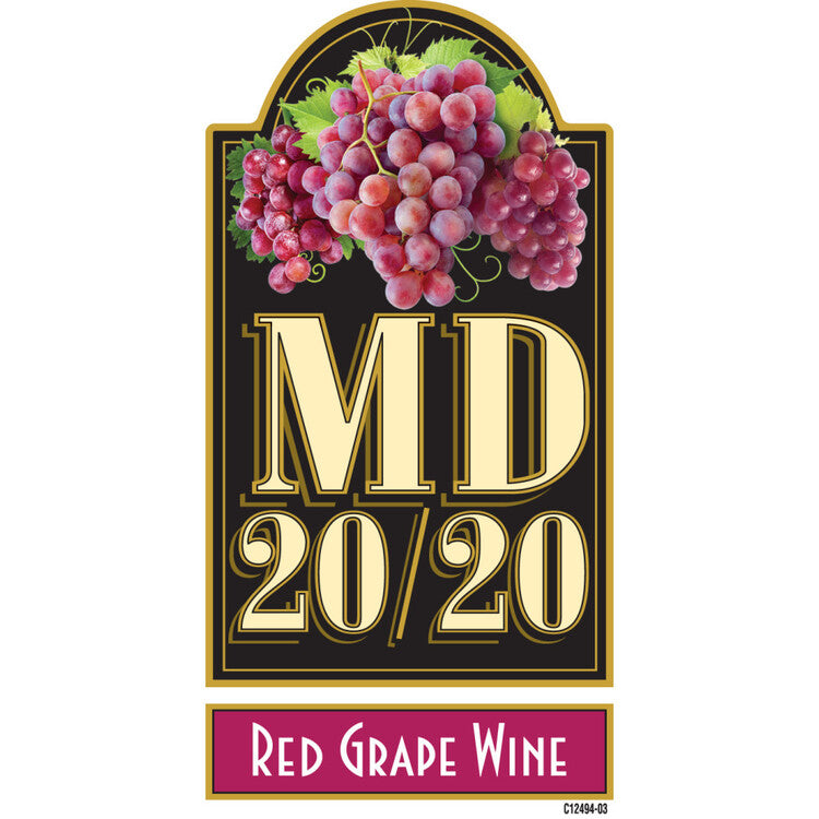 Md 20/20 Red Grape Flavored Wine - 375ML - Front Label