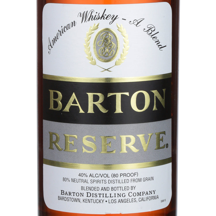 Barton Blended American Whiskey Reserve 80 - 1.0L - Front Label