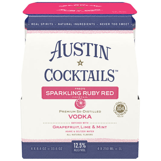 Austin Cocktails Sparkling Ruby Red Cocktail Grapefruit, Lime & Mint 2 - 250ML