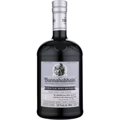 Bunnahabhain Single Malt Scotch Feis Ile 2024 Edition Ruby Port Cask F - 700ML - Front