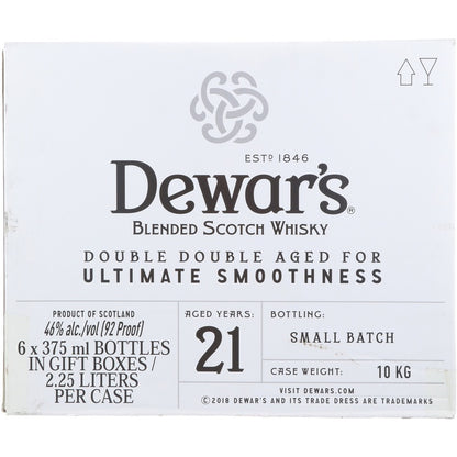 Dewar's Blended Scotch Double Double Aged 21 Yr 92 - 375ML - Front Label