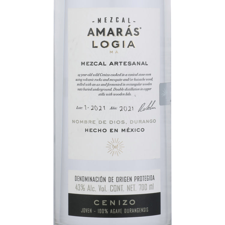 Amaras Mezcal Joven Logia Ma Artesanal A3 Cenizo 92 - 700ML