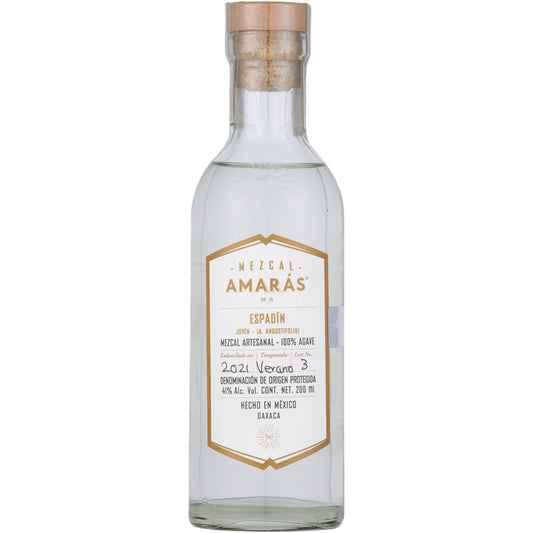 Amaras Mezcal Joven Espadin 82 - 200ML - Front