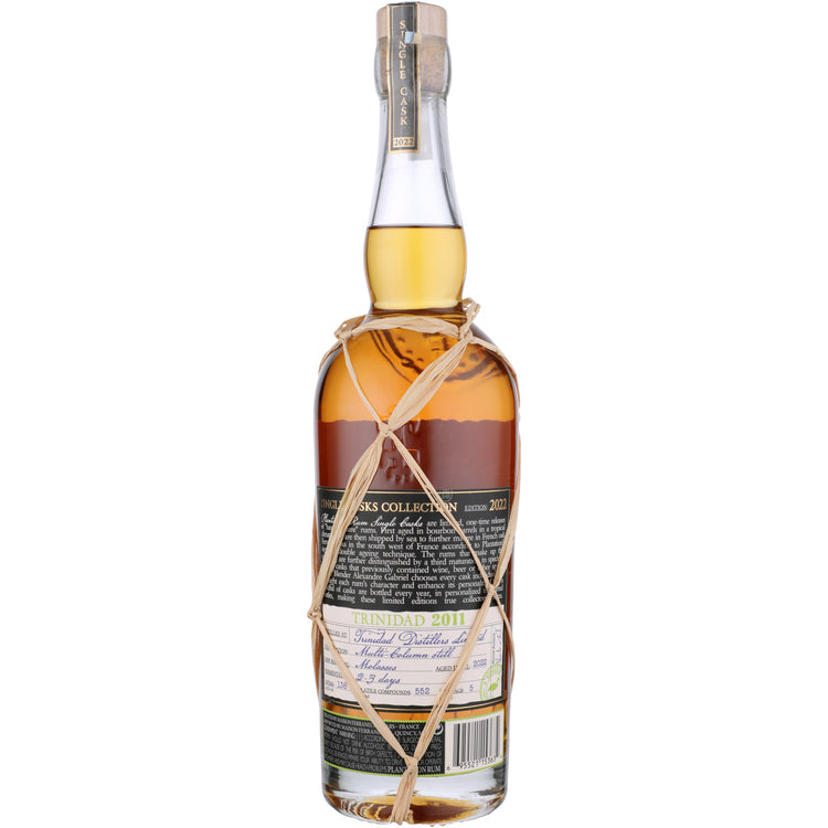Plantation Aged Rum Single Cask Trinidad Distillers Limited 86.2 - 750ML - Back