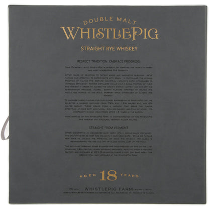 Whistlepig Straight Rye Whiskey Double Malt 18 Yr 92 - 750ML