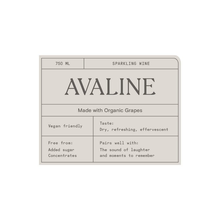 Avaline Sparkling Wine Spain Made With Organic Grapes - 750ML - Front Label