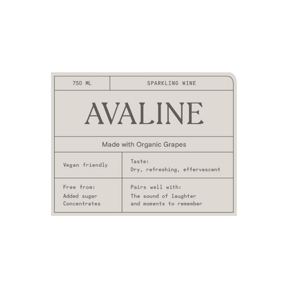 Avaline Sparkling Wine Spain Made With Organic Grapes - 750ML - Front Label