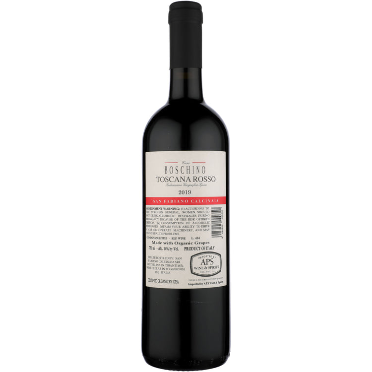 San Fabiano Calcinaia Toscana Rosso Casa Boschino 2019 - 750ML - Back