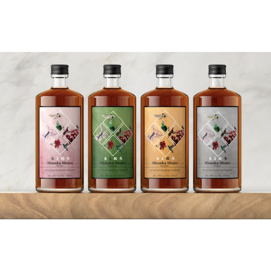 Shunka Shuto Japanese Blended Whisky Combo 3 Each Spring 80, Autumn 80 - 750ML - Front