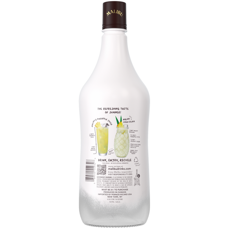 Malibu Coconut Flavored Rum Original 42 - 1.75L - Back