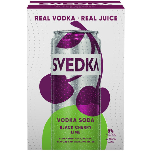 Svedka Vodka Soda Cocktail Black Cherry Lime 16 - 355ML