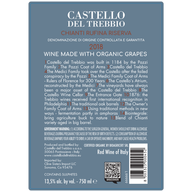 Castello Del Trebbio Chianti Rufina Riserva 2019 - 750ML