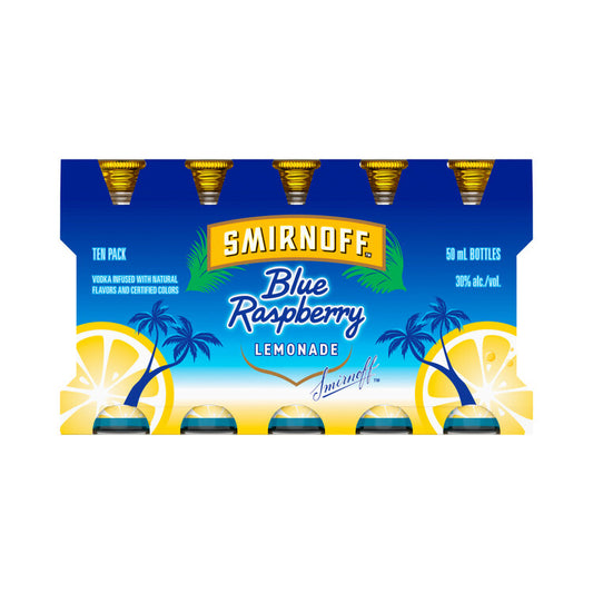 Smirnoff Raspberry Flavored Vodka Blue Raspberry Lemonade 60 - 50ML - Front