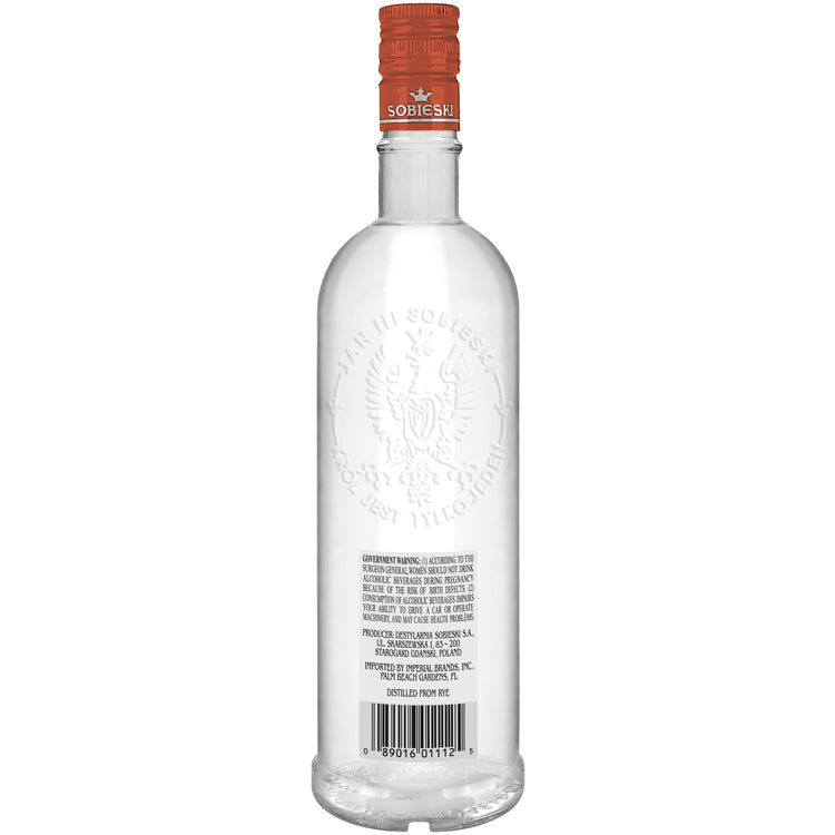 Sobieski Raspberry Flavored Vodka 70 - 1.0L - Back