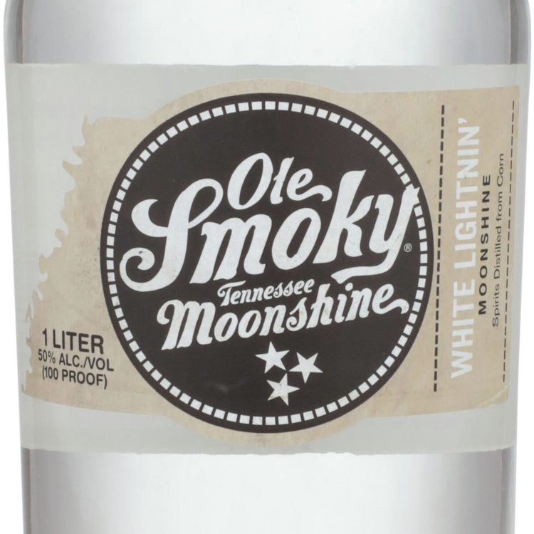Ole Smoky White Lightnin' Moonshine 100 - 1.0L - Front Label