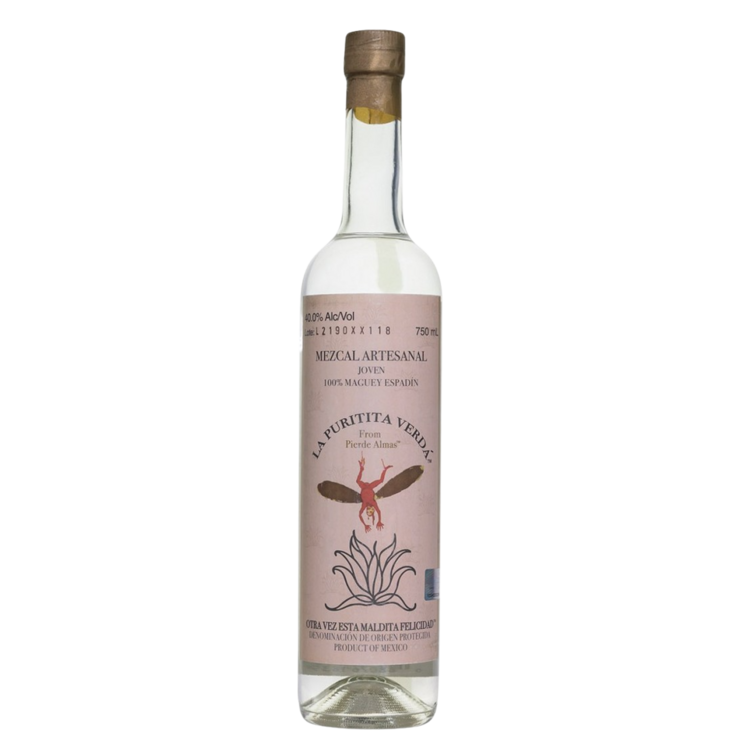 Pierde Almas Mezcal Joven Maguey Espadin La Puritita Verda 80 - 750ML - Front