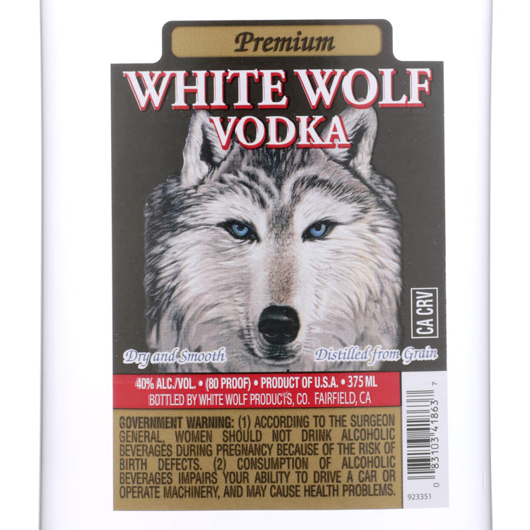 White Wolf Vodka 80 - 375ML - Front Label