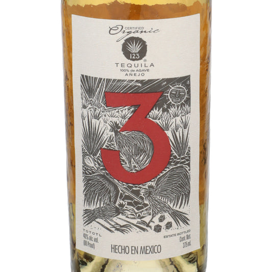 123 Tequila Anejo 80 - 375ML - Front Label