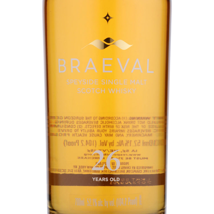 Braeval Single Malt Scotch Speyside 26 Yr 104.2 - 700ML - Front Label