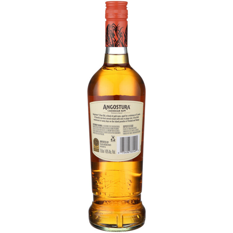 Angostura Aged Rum Superior 5 Yr 80 - 750ML - Back