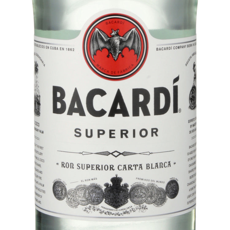 Bacardi Light Rum Superior 80 - 1.0L - Front Label
