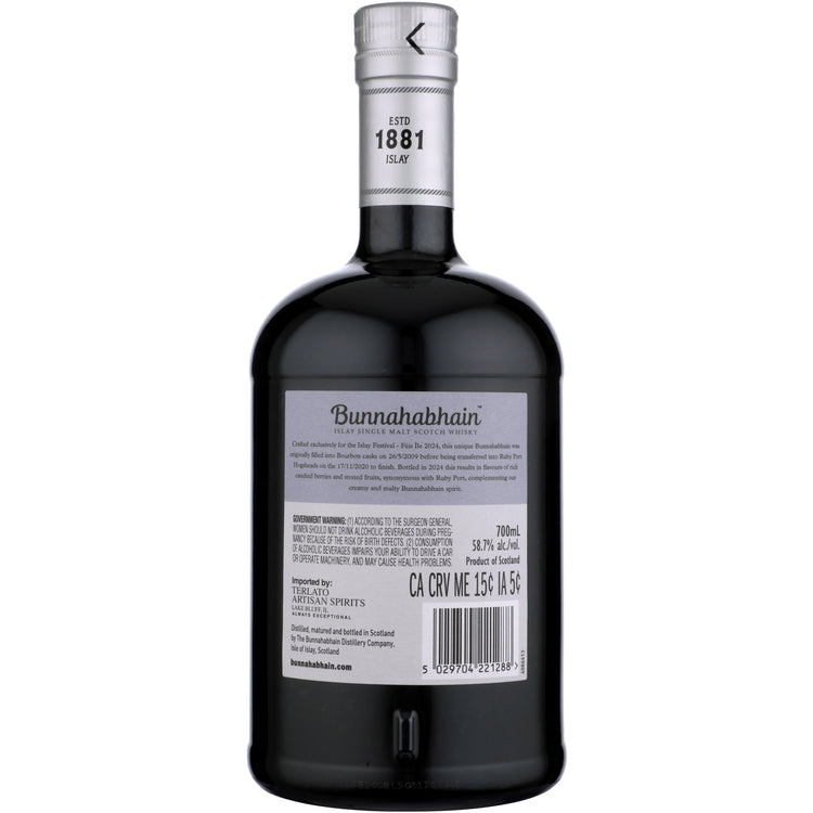 Bunnahabhain Single Malt Scotch Feis Ile 2024 Edition Ruby Port Cask F - 700ML - Back
