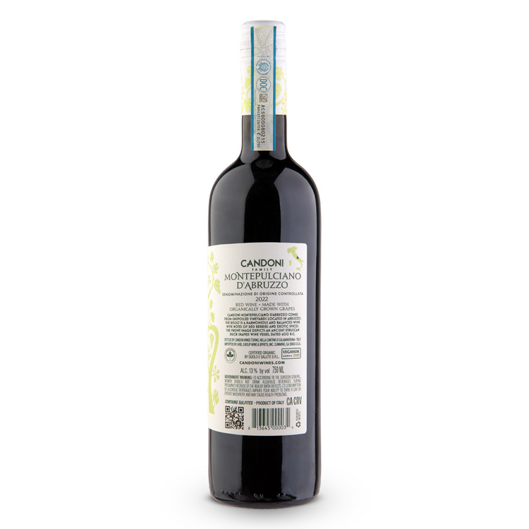 Candoni Montepulciano D'Abruzzo - 750ML - Back