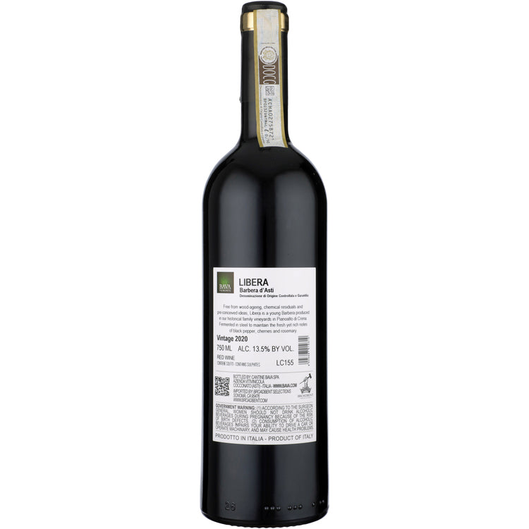 Bava Barbera D'Asti Libera 2023 - 750ML