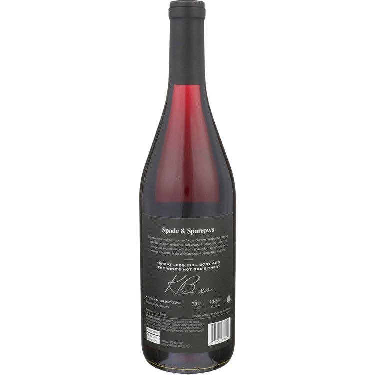 Spade & Sparrows Pinot Noir California - 750ML - Back