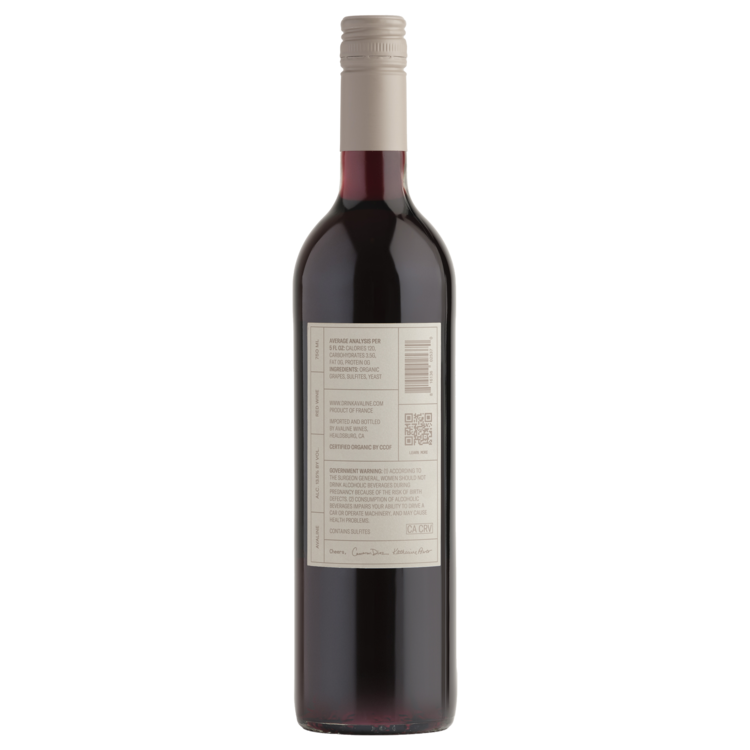 Avaline Red Wine France Made With Organic Grapes - 750ML - Back