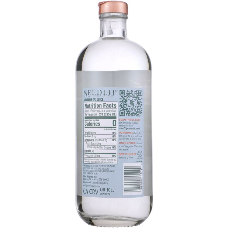Seedlip Distilled Non-Alcoholic Spirit Notas De Agave - 700ML - Back