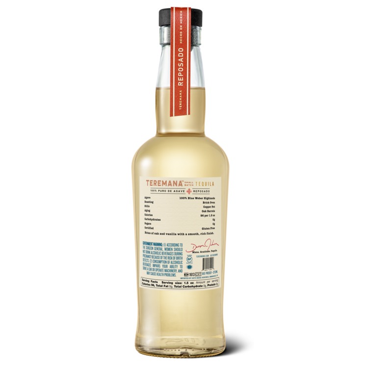 Teremana Tequila Reposado Small Batch 80 - 375ML - Back