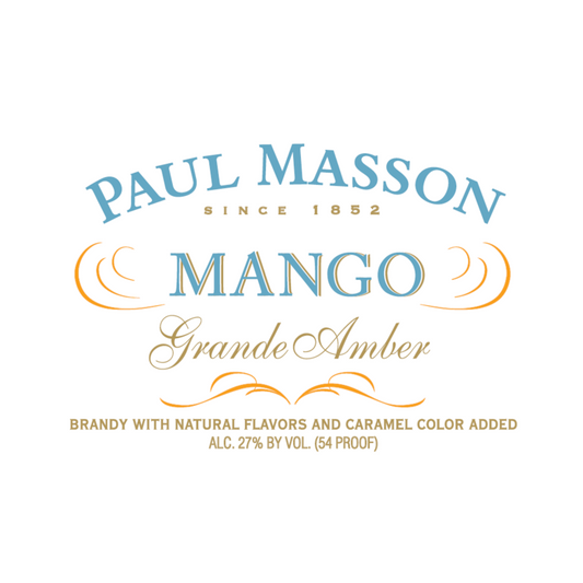 Paul Masson Mango Flavored Brandy Grande Amber 54 - 1.75L - Front Label